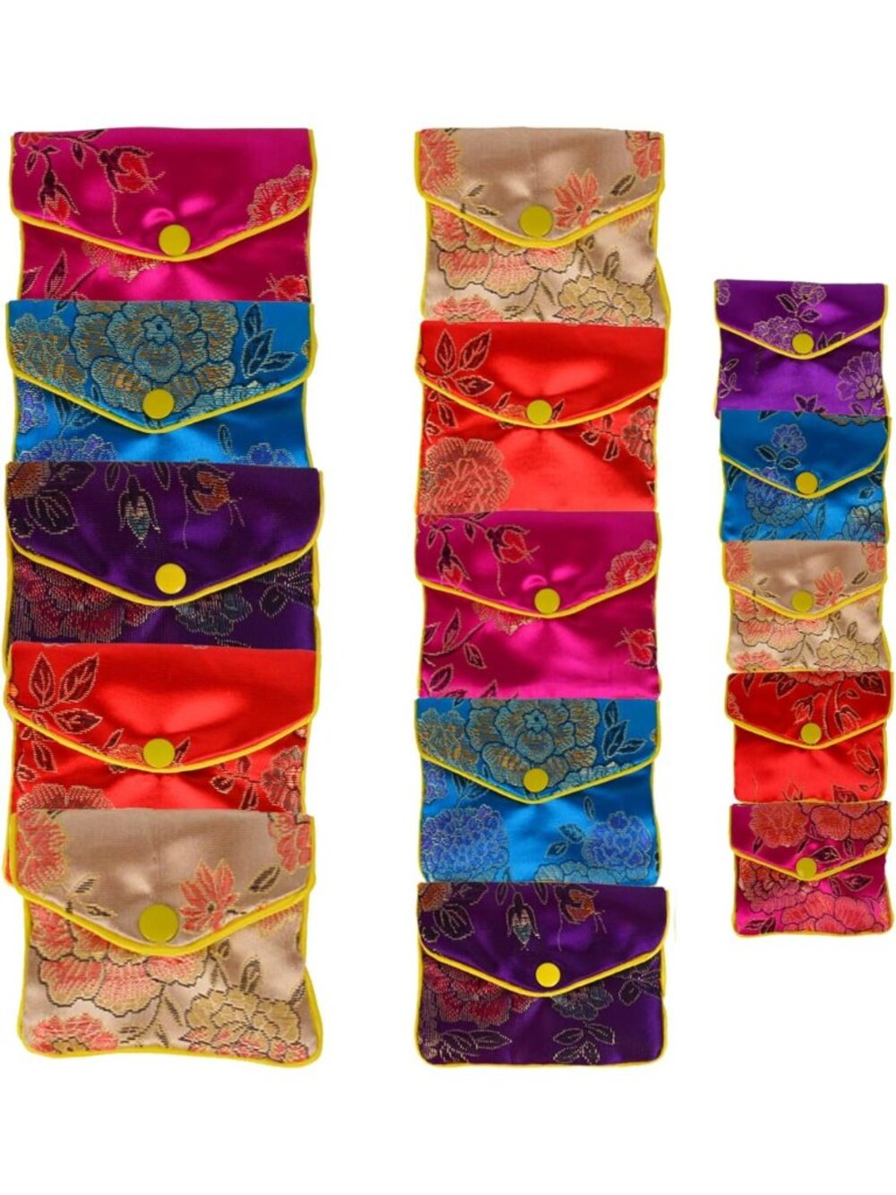 15 Pcs Colorful Brocade Jewelry Pouches | Chinese Style Gift Bags for